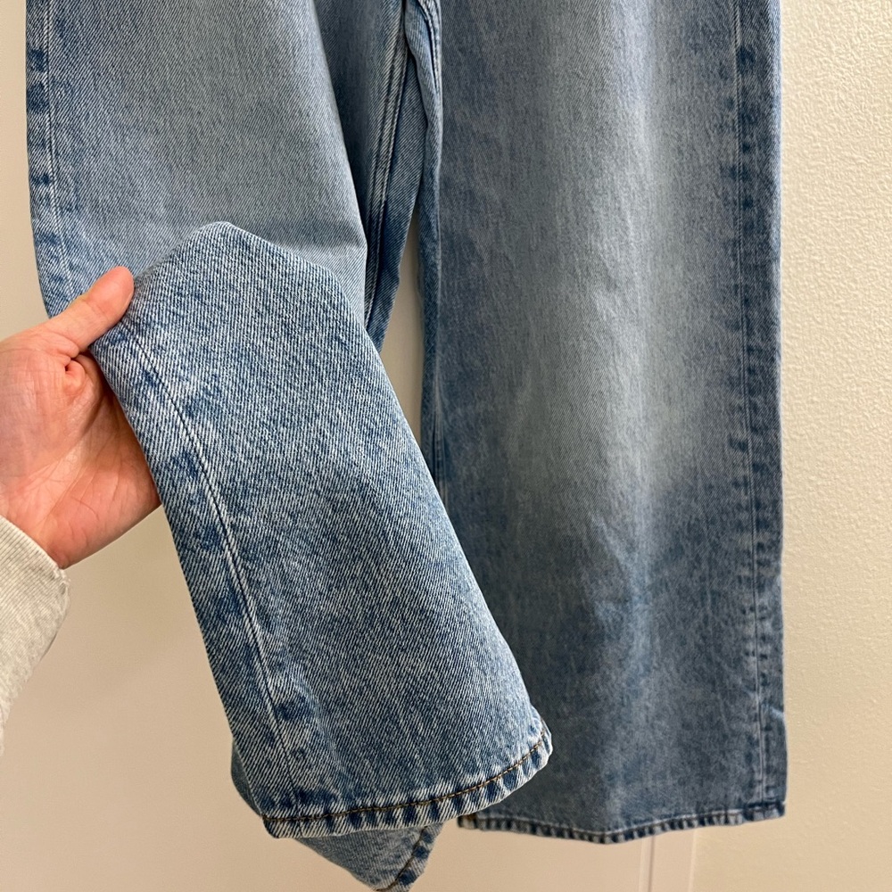 Ganni Soft Light Blue Wide-Leg Jeans - Picture 3 of 5